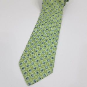 Hugo Boss 100% Silk Geometric Green Tie